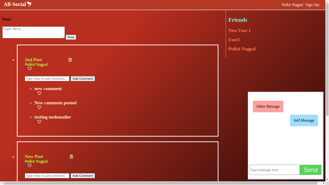 Social Media Application(AllSocial)